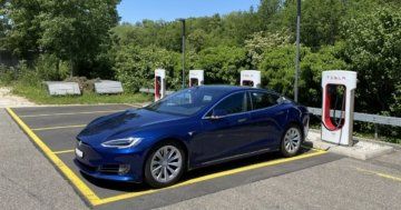 locate Tesla supercharger reduction of dc fast charging